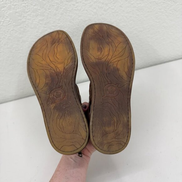 Born Harmel Brown Leather Gladiator Back Zip Open Toe Sandals Shoes Womens sz 6M - Picture 9 of 9